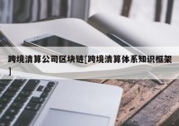跨境清算公司区块链[跨境清算体系知识框架]