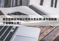 卓尔智联区块链公司简介怎么样[卓尔智联旗下有哪些公司]