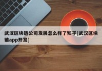 武汉区块链公司发展怎么样了知乎[武汉区块链app开发]